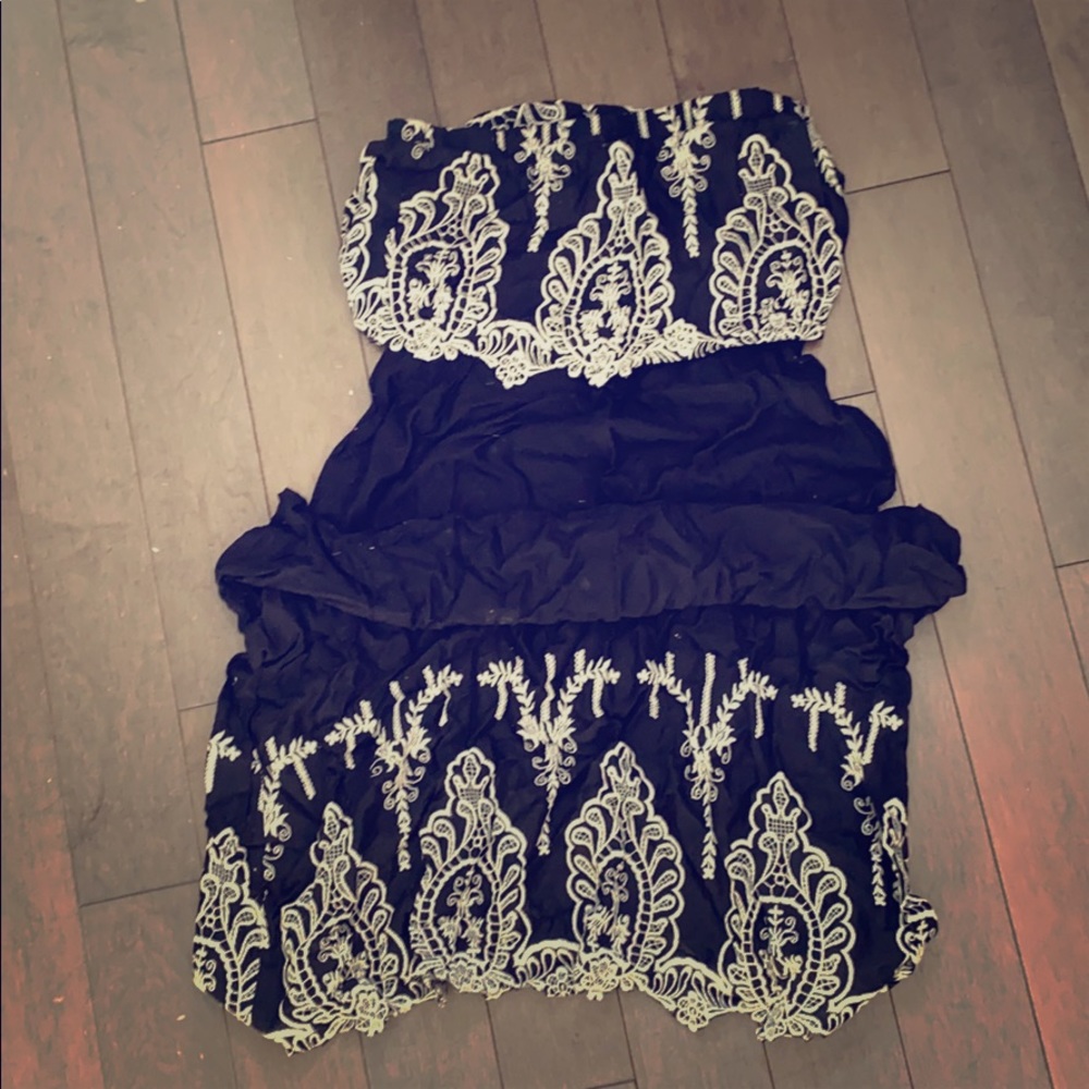 Midi Length Strapless Dress